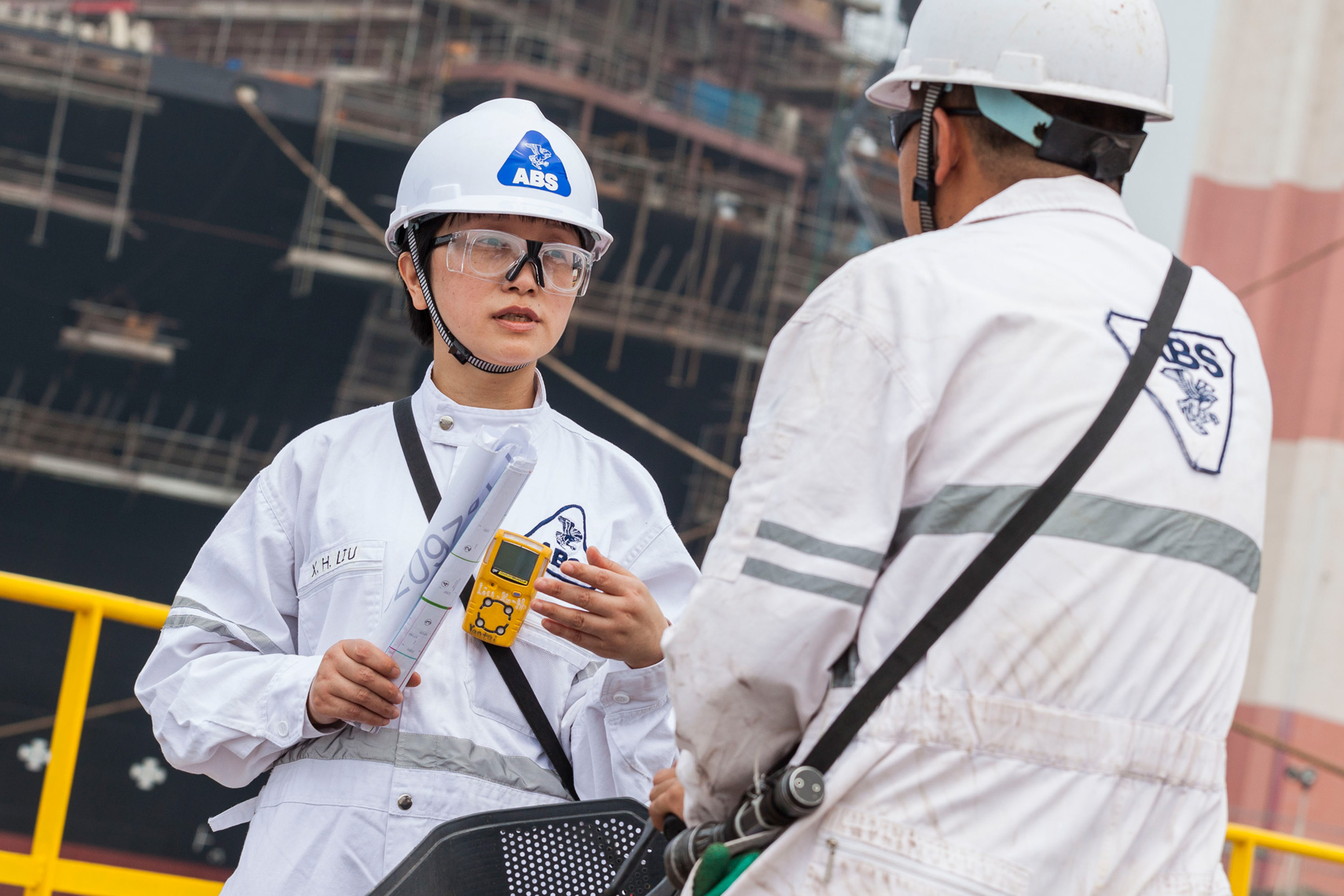 Female Marine Engineer At Chinese Shipyard Classification Photography Asia